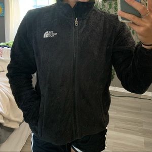 Fuzzy Black North Face Zip-Up
